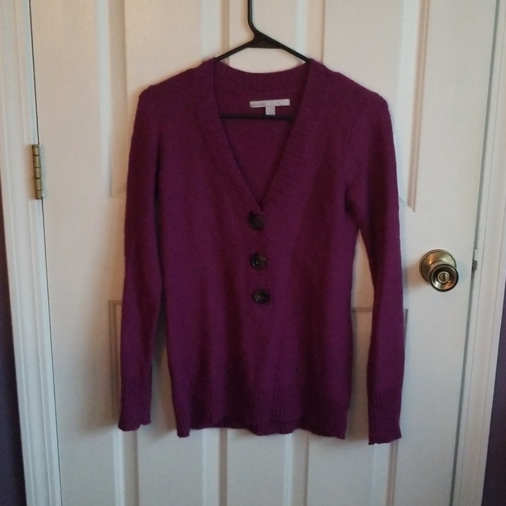 Dark Purple Wool Blend Sweater